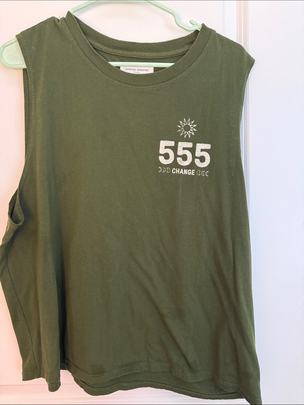 Spiritual Gangster Olive Green Crewneck Tee